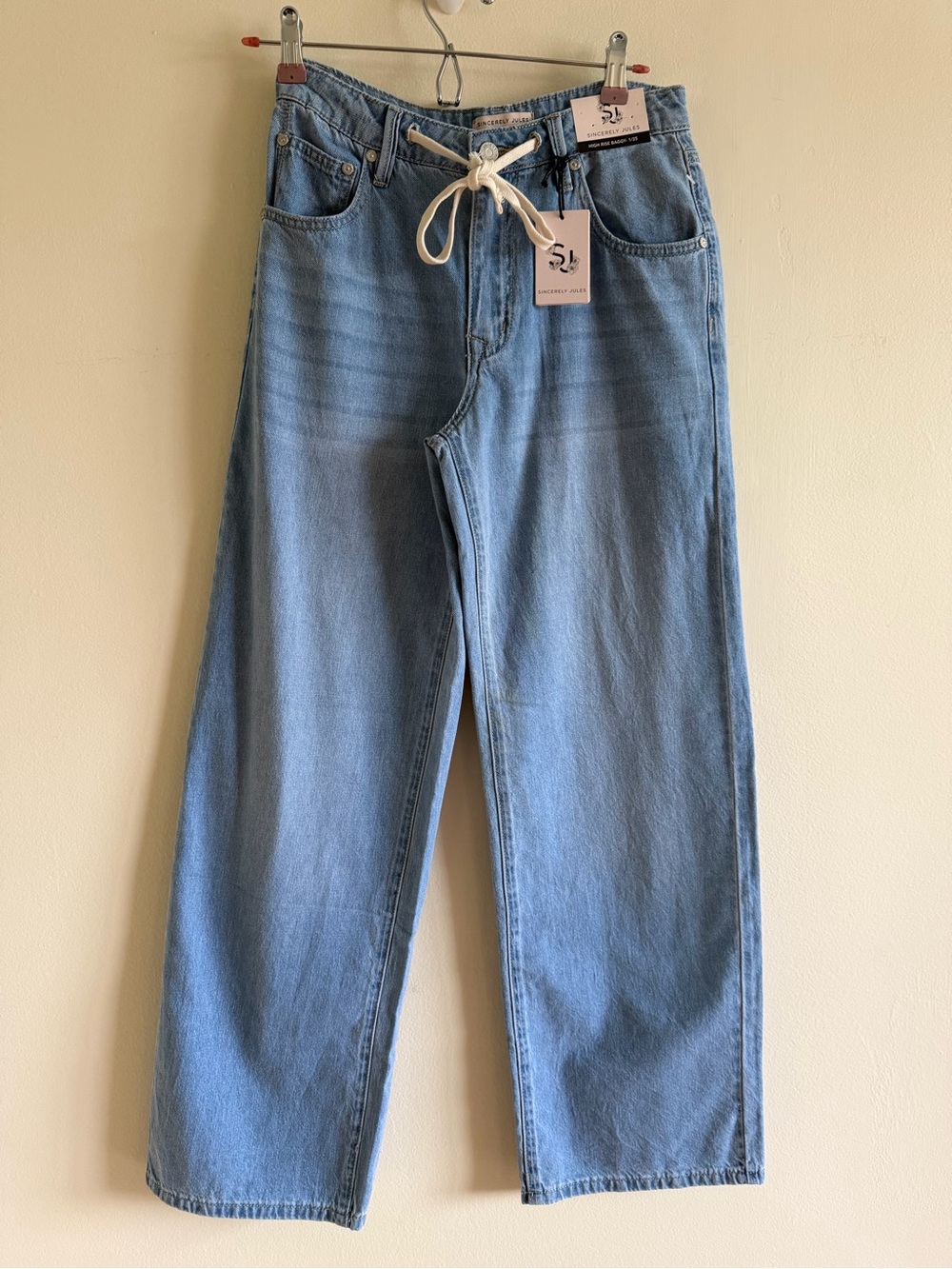 Light Blue Straight-Leg Jeans - Drawstring Waist 15’’ - Picture 3 of 8